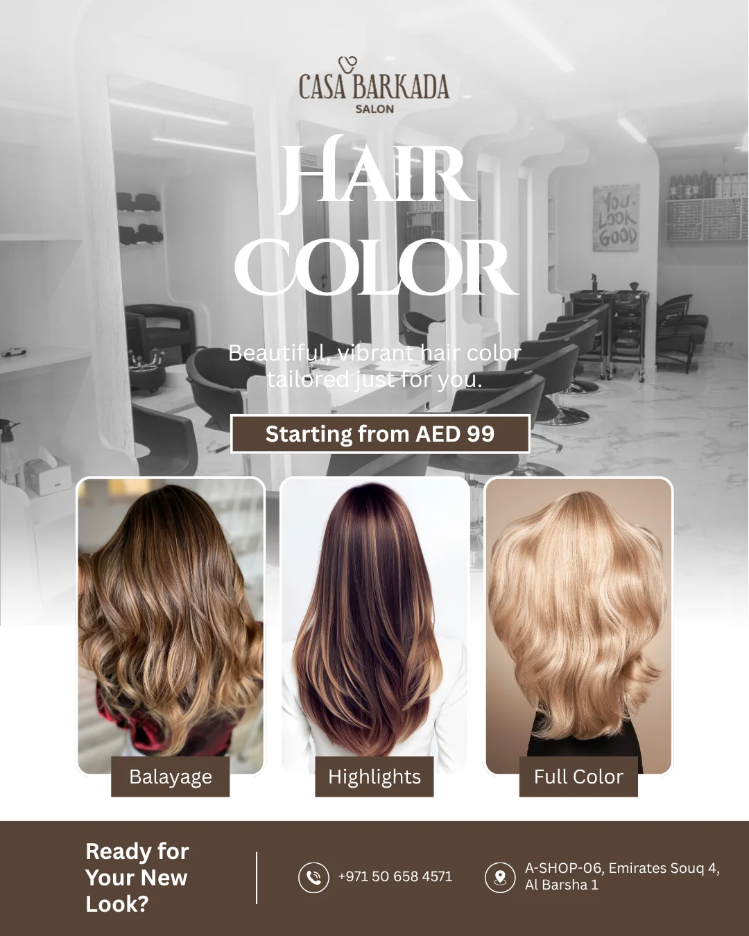 Hair color service marketing creative for Casa Barkada Salon by Wai Yan Aung